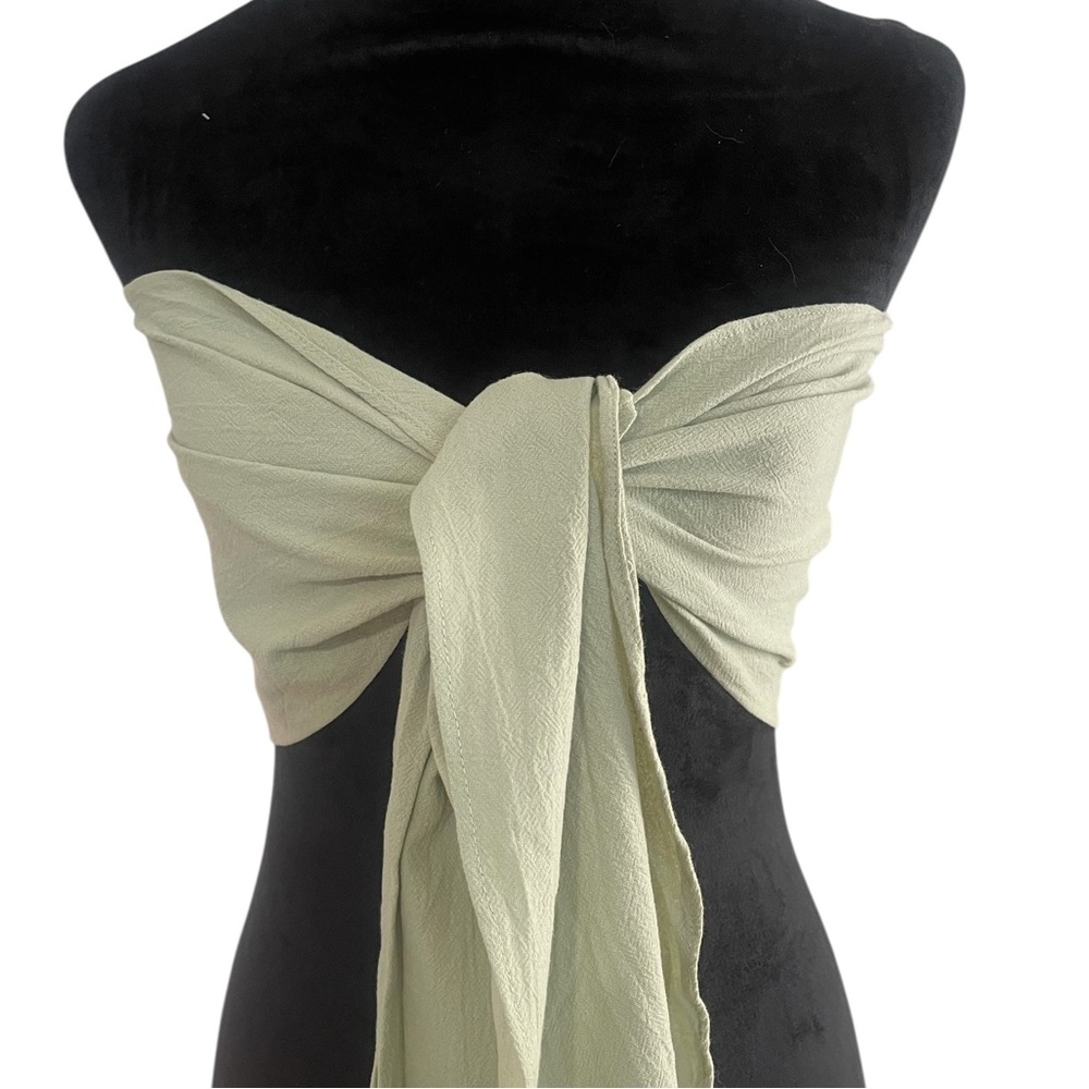 Sage green South Beach Tie Tube Top,New - Picture 2 of 5